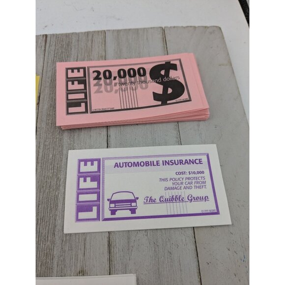 The Game of Life Replacement Parts Paper Money Currency Loan And Insurance - Picture 4 of 7